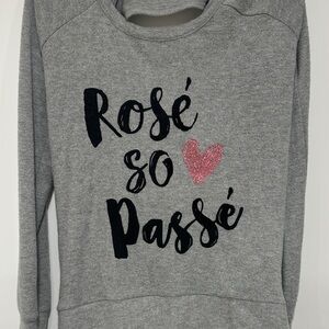 Chaser Gray Graphic Crew Neck Sweater